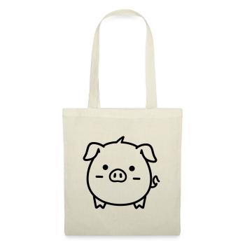 cochon - Sac en tissu - nature - Devant