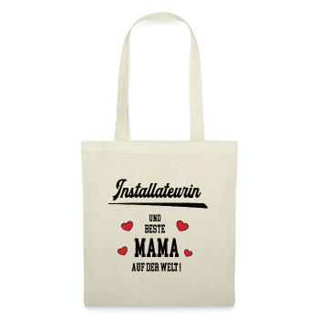 Beste Mama Installateurin Muttertag Geburtstag Geb - Stoffbeutel - Natur - Vorne