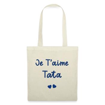 je t'aime tata - Sac en tissu - nature - Devant