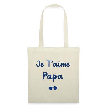 je t'aime papa - Sac en tissu - nature - Devant