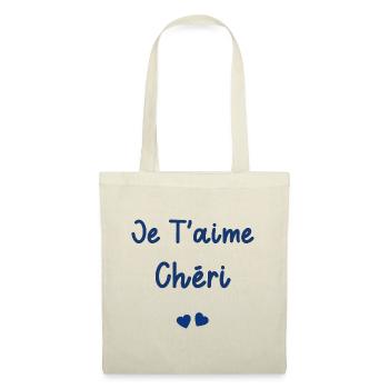 je t'aime Chéri - Sac en tissu - nature - Devant