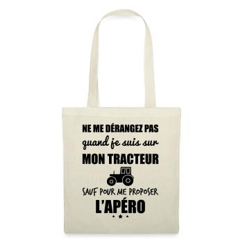 Ne me dérangez pas tracteur, agriculteur, fermier - Sac en tissu - nature - Devant