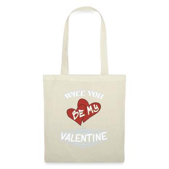 Will you be my valentine - Stoffbeutel - Natur - Vorne