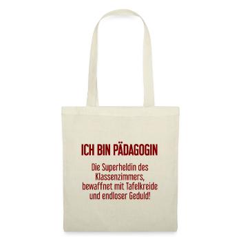 Pädagogin - Die Superheldin des Klassenzimmers! - Stoffbeutel - Natur - Vorne