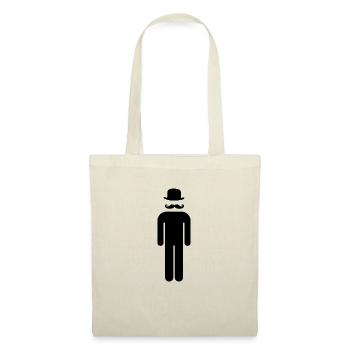 Mann Bart Hut Icon - Gentleman - Stoffbeutel - Natur - Vorne