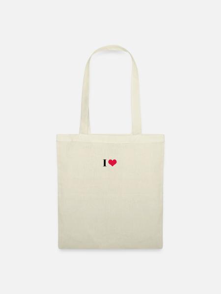 I love / I heart - Stoffbeutel - Natur