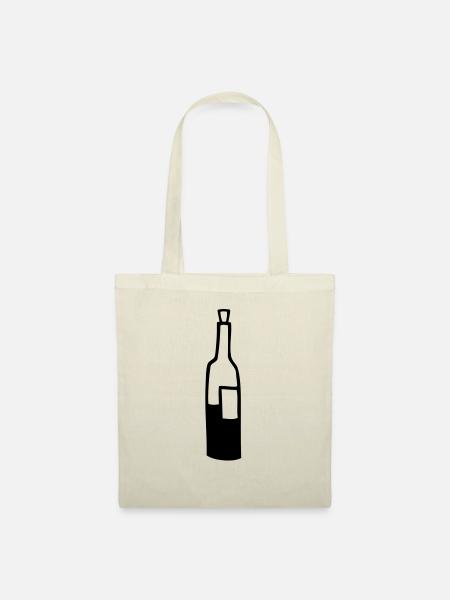 flasche halb voll - Stoffbeutel - Natur