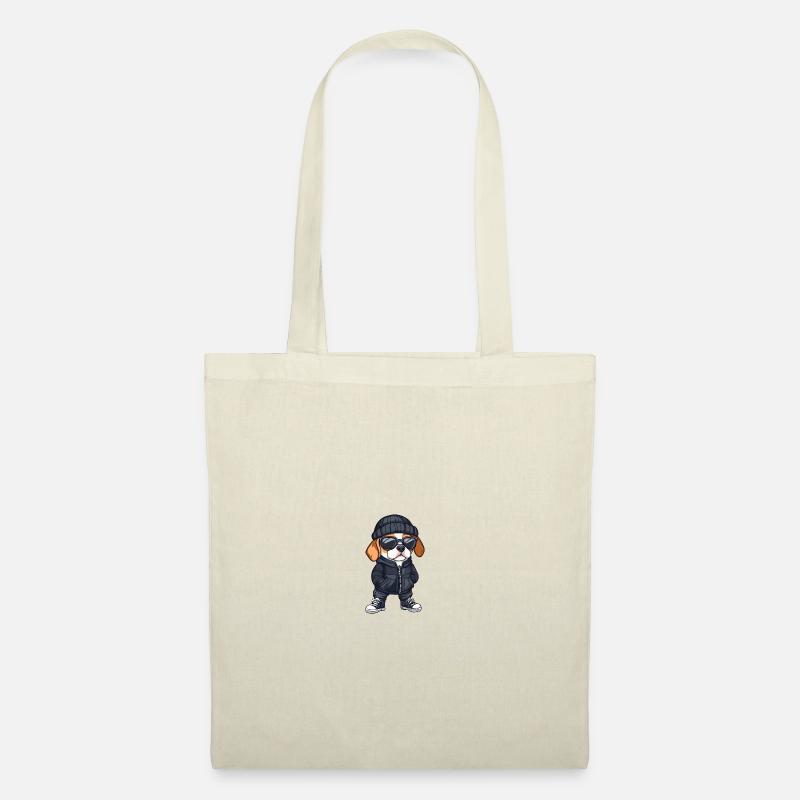 Beagle Hund Winter Comic - Stoffbeutel - Natur