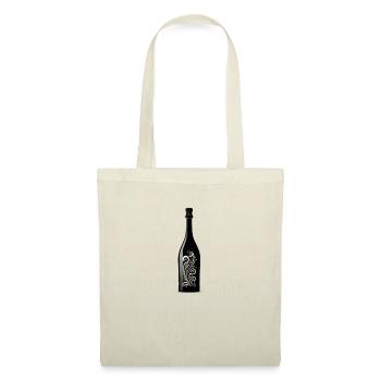 Black Sparkling Water Wine Bottle Silhouette - Tote Bag - nature - Front