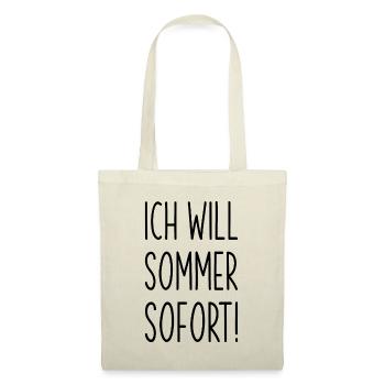 Ich will Sommer Sonne Meer - Stoffbeutel - Natur - Vorne