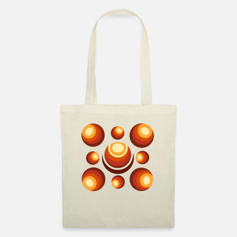 Retro Kugel Muster Mid-Century - Stoffbeutel - Natur