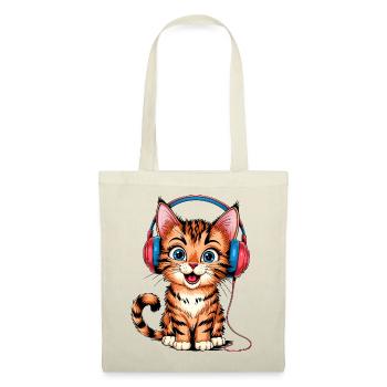 Casque chaton - Sac en tissu - nature - Devant
