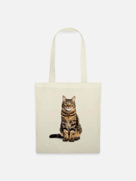Getigerte Katze – Wild, charmant & voll Charakter - Stoffbeutel - Natur