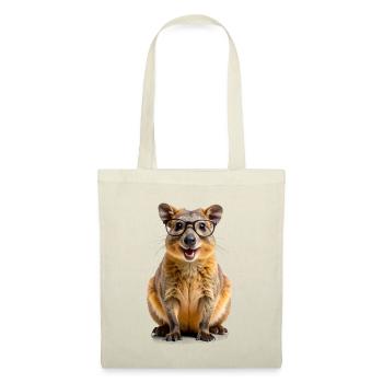 Quokka Cutie mit Brille – Zum Verlieben clever! - Stoffbeutel - Natur - Vorne