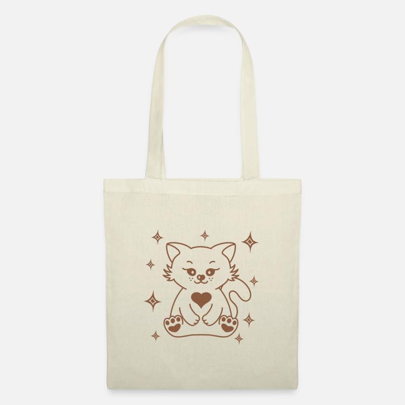 lovely kitty - Stoffbeutel - Natur