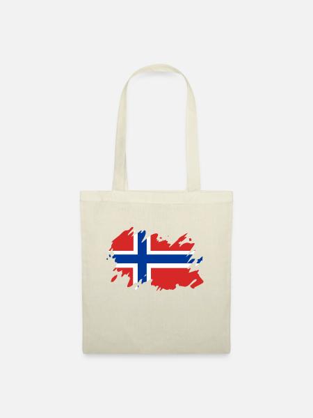 Norwegen Flagge Farbfleck Klecks Fleck Vintage - Stoffbeutel - Natur