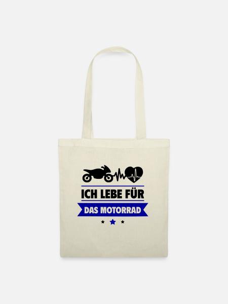 Ich lebe für das Motorrad,Lustig - Stoffbeutel - Natur
