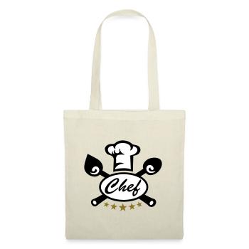 Cook Chef 5 stars gift best hat kitchen birthday - Tote Bag - nature - Front