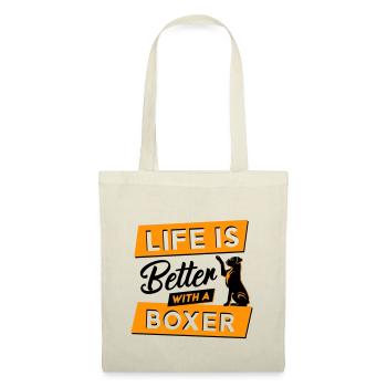 La vie est plus belle avec un boxer - Vector Design - Sac en tissu - nature - Devant