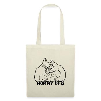 Mommy of 3 Katzenmama - Stoffbeutel - Natur - Vorne