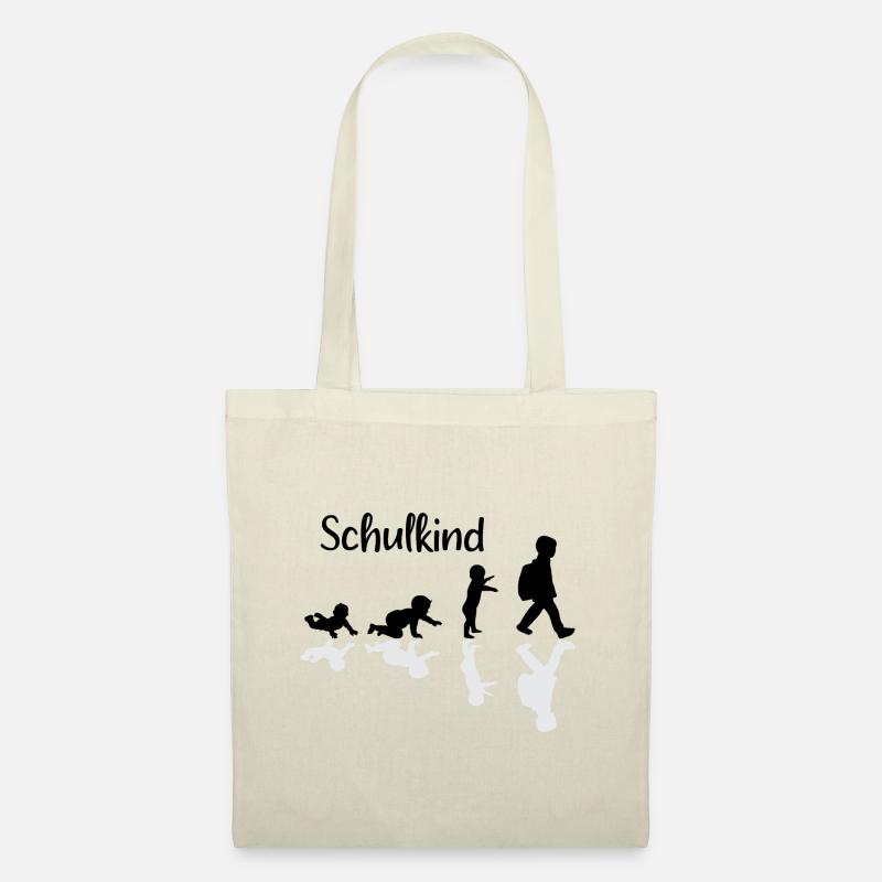 Schulkind Evolution Erstklässler Schule - Stoffbeutel - Natur