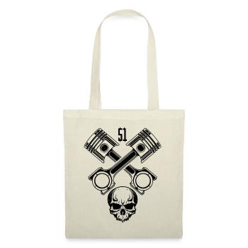 Moped Skull S51 Kolben Logo - Stoffbeutel - Natur - Vorne