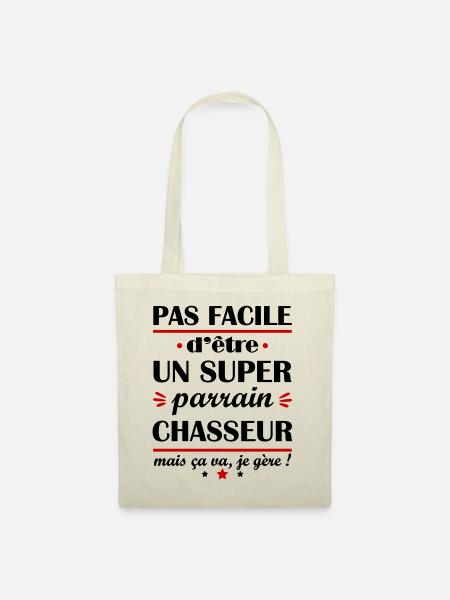 Pas facile super parrain chasseur, chasse, cadeau - Sac en tissu - nature