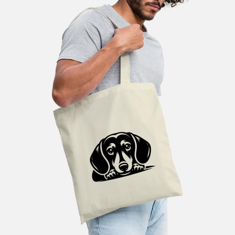 Conception vectorielle de teckel couché Sac en tissu