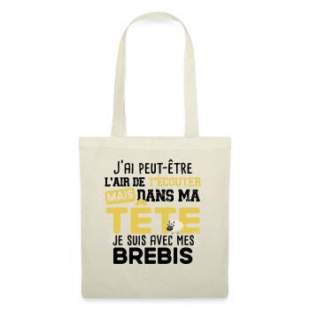 Brebis Mouton Agneau Laine Humour Ferme Agricole - Sac en tissu - nature - Devant