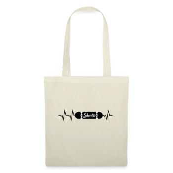 Skateboarding Heartbeat, 2 colors - Tote Bag - nature - Front