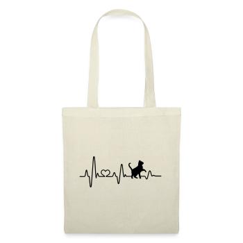 Chat amour chats battement de coeur amoureux des chats ECG - Sac en tissu - nature - Dos