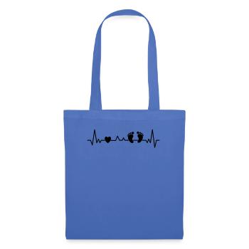 Annonce de battement de cœur de pieds de bébé Grossesse - Sac en tissu - bleu pâle - Devant