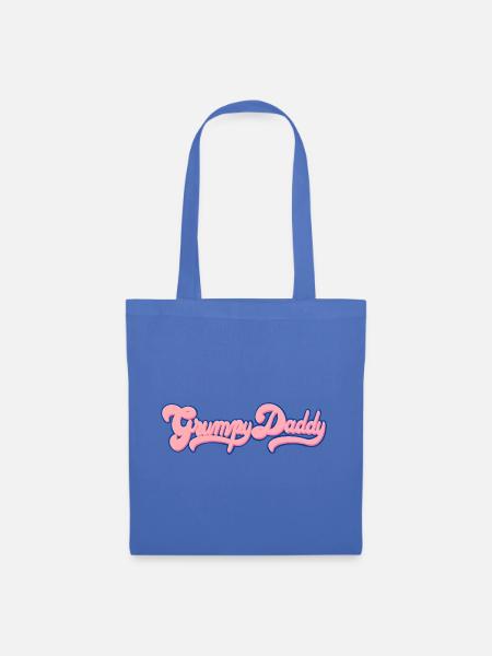 Grumpy Daddy Retro Script - Farbe "Bubble Gum" - Stoffbeutel - Hellblau