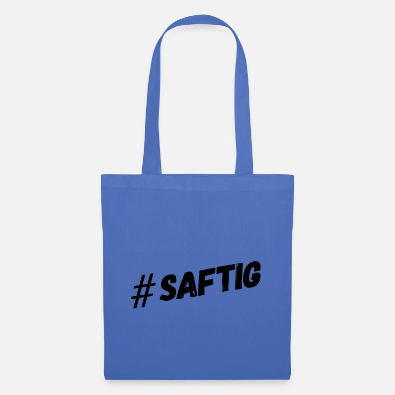 Hashtag Saftig - schwarz - Stoffbeutel - Hellblau