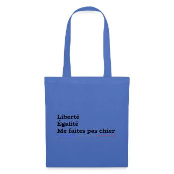 Liberté, Egalité, Me faites pas chier - Sac en tissu - bleu pâle - Devant