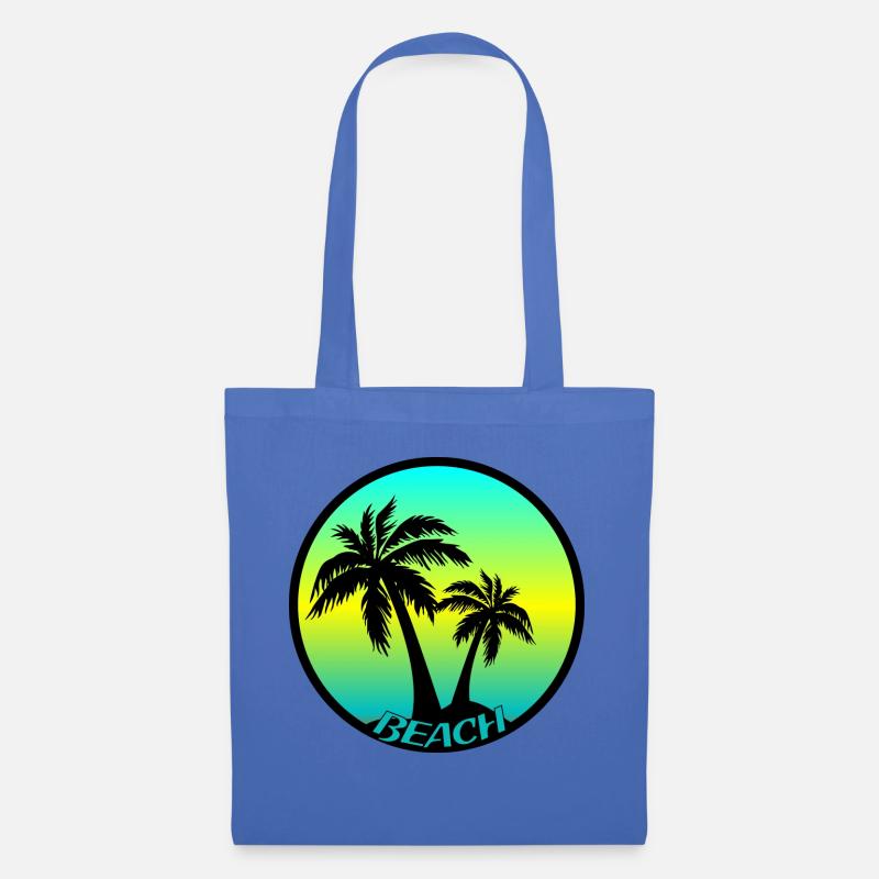 Buntes Beach Logo mit Palmen - Stoffbeutel - Hellblau