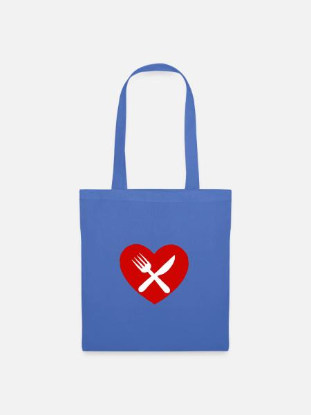 Besteck Geschenk essen eat sleep food repeat love - Stoffbeutel - Hellblau