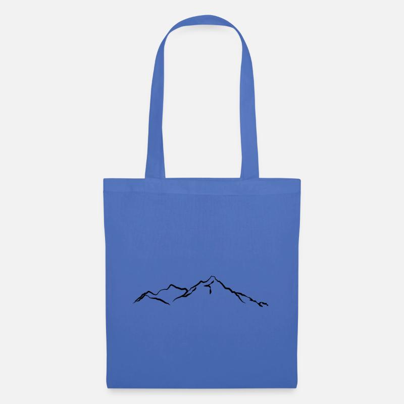 Berge schwarz - Stoffbeutel - Hellblau