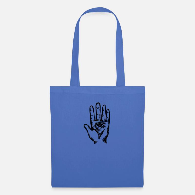Hand mit Auge hamsa Geschenk Fatima Tattoo - Stoffbeutel - Hellblau