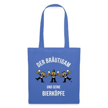 Der Bräutigam / Bierköpfe (Karikatur / 3C / W) - Stoffbeutel - Hellblau - Vorne
