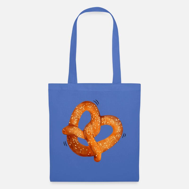 Brezel - - Geschenk, Geschenkidee - Stoffbeutel - Hellblau