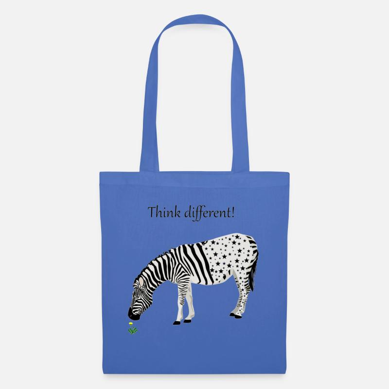 Zebra Think different Stars and Stripes Geschenk - Stoffbeutel - Hellblau