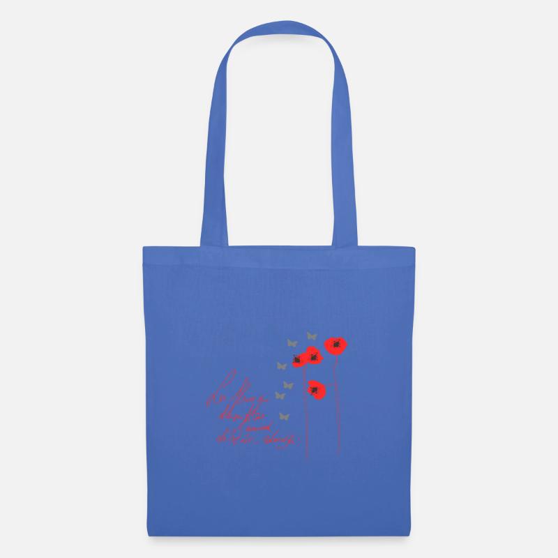 Mohnblumen Shirt, Geschenk,Geschenkidee, Geburt - Stoffbeutel - Hellblau