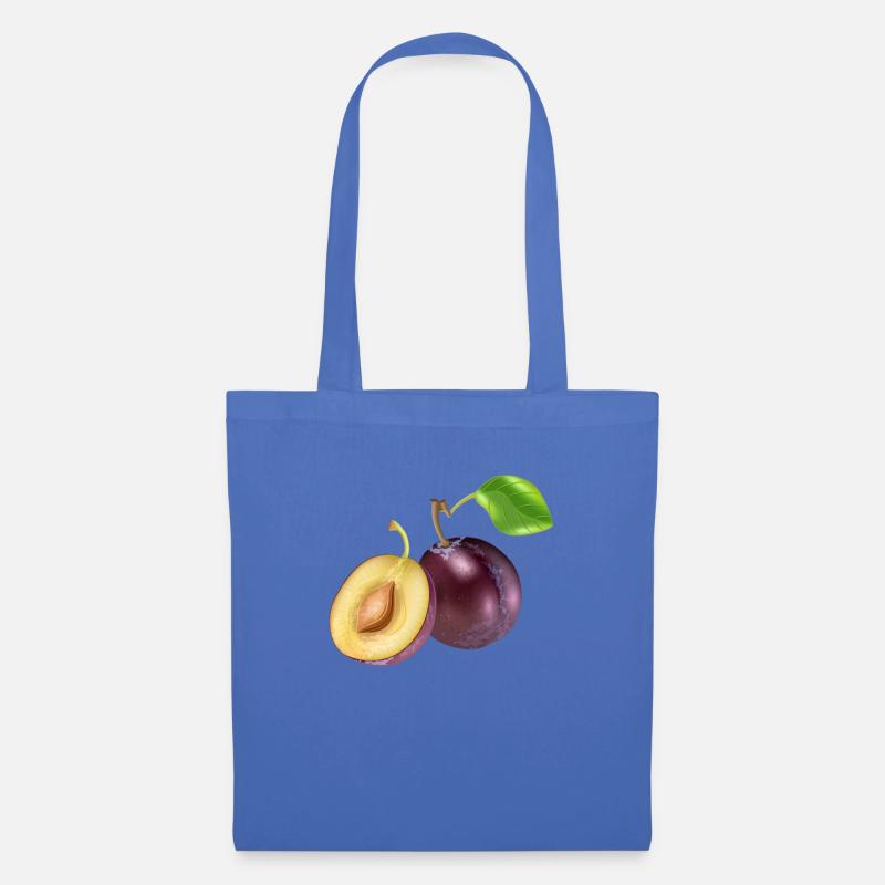 Pflaume Pflaumen Bild Geschenk Idee - Stoffbeutel - Hellblau