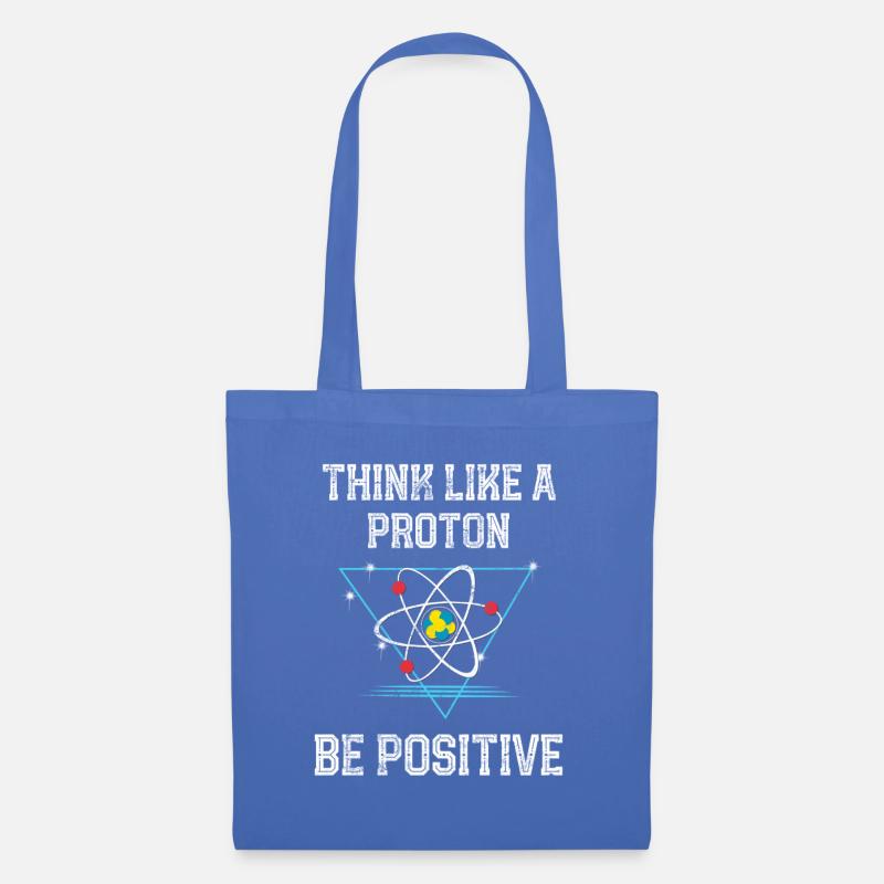 Denken Sie, wie ein Proton positive Quantenphysik sein - Stoffbeutel - Hellblau