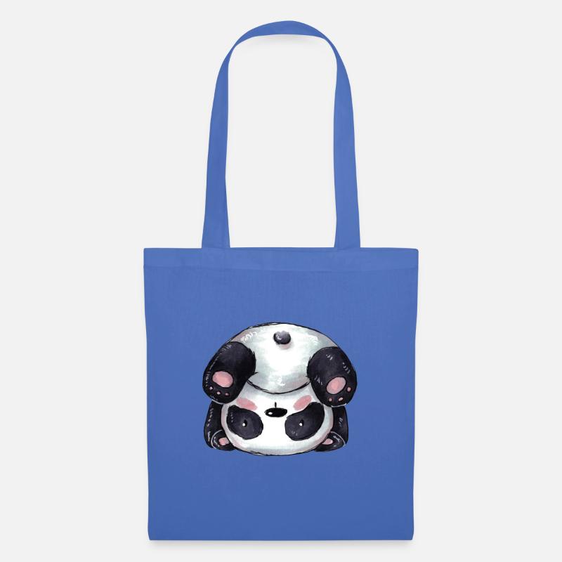 Sportlicher Comic Panda - Stoffbeutel - Hellblau