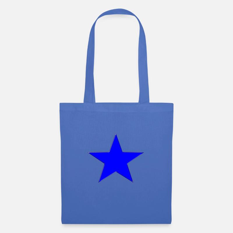 blauer Stern - Stoffbeutel - Hellblau