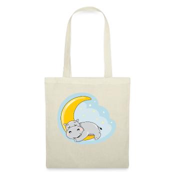 Cute sleeping hippo on the moon - Tote Bag - nature - Front