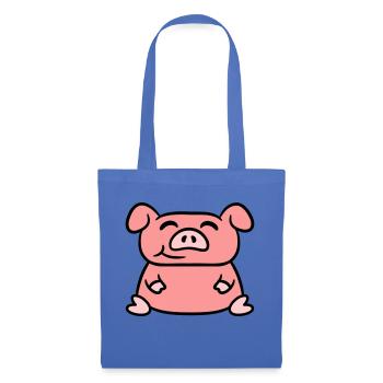 Assis Cochon Amour Petit Cochon Mignon - Sac en tissu - bleu pâle - Devant