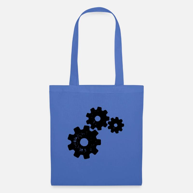 Gears Stencil Silhouette - Stoffbeutel - Hellblau